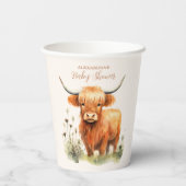 かわいいハイランド牛の赤ちゃんシャワー 紙コップ (裏面)