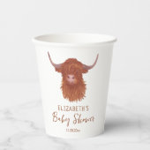 かわいいハイランド牛の赤ちゃんシャワー 紙コップ (正面)