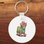 かわいいハイランド牛のPNG、西部 キーホルダー (正面)