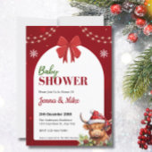 かわいいハイランド牛ふくらはぎクリスマスベビーシャワー 招待状