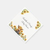 かわいいハイランド牛ふくらはぎヒマワリ赤ちゃんシャワー スタンダードカクテルナプキン (角)