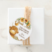 かわいいハイランド牛プリント鳥ひまわり感謝していのモー花 フェイバータグ (インサイチュ)