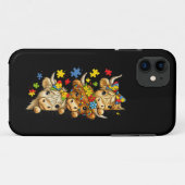 かわいいハイランド牛自閉症啓発パズルピース Case-Mate iPhoneケース (裏面(横))