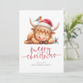 かわいいハイランド牛2026カレンダーメリークリスマス シーズンカード (スタンド正面)