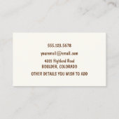 かわいいハイランド牛&ふくらはぎママ呼び出しカード 名刺 (裏面)