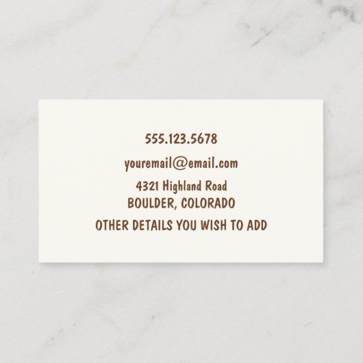 かわいいハイランド牛&ふくらはぎママ呼び出しカード 名刺 (裏面)