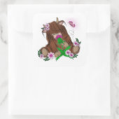 かわいいハイランド牛 スクエアシール (バッグ)