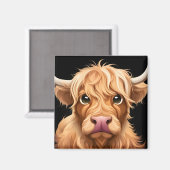 かわいいハイランド牛 マグネット (正面/裏面)