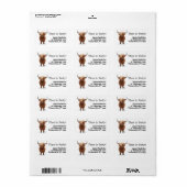 かわいいハイランド牛 ラベル (フルシート)