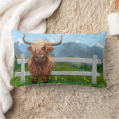 かわいいハイランド牛 ランバークッション (ブランケット)