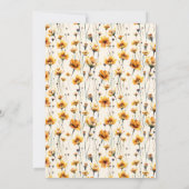 かわいいハイランド・カウと黄色の野の花のベイビーシャワー 招待状 (裏面)