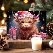 かわいいハイランド・カウのホリデー・メッセージ シーズンカード