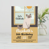 かわいいハウスキャットバースデーパーティー 招待状 (スタンド正面)