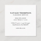 かわいいハウスクリーナーメイドハウスキーピングクリーニング スクエア名刺 (裏面)