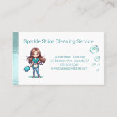 かわいいハウスクリーニングのメイドサーモダンビス 名刺 (正面)