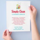 かわいいハウスクリーニングサービスビジネスフライヤー チラシ (手)