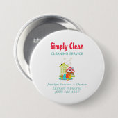 かわいいハウスクリーニングサービス事業 缶バッジ (正面&裏面)