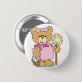 かわいいハウスクリーニングベア 缶バッジ (正面&裏面)