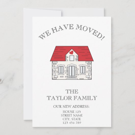 かわいいハウスニューホームムービングアナウンス 案内状 (正面)