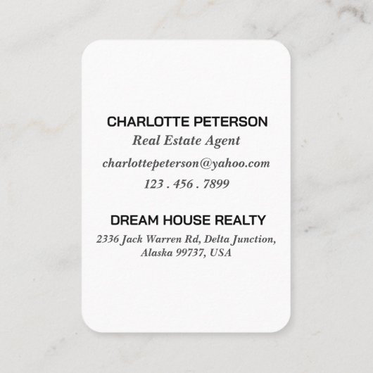 かわいいハウス実在エステートエージェントプロモーション 紹介カード (裏面)