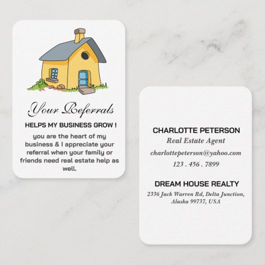 かわいいハウス実在エステートエージェントプロモーション 紹介カード (正面/裏面)