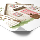 かわいいハウス ヨーキーのアートプリントポスター ポスター (角)