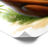 かわいいハウラー絵を描サルの3D水彩画 ポスター (角)