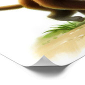 かわいいハウラー絵を描サルの3D水彩画 ポスター (角)