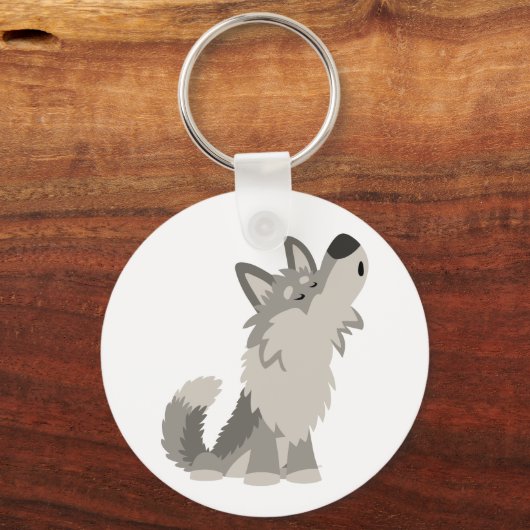 かわいいハウリングカートーンウルフキーチェーン キーホルダー (正面)