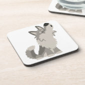 かわいいハウリング漫画ウルフコースターセット コースター (左側)