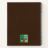 かわいいハウンドドッグ 勇気を出して 緑の背景に鉛筆 ノートブック (裏面)