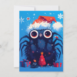 かわいいハエトリグモのイラストのクリスマスカード シーズンカード