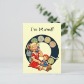 かわいいハガキヴィンテージ電話ご家族 案内ポストカード (スタンド正面)