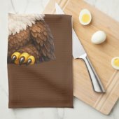 かわいいハクトウワシの大きな目 癒しの自然 キッチンタオル (四つ折り)