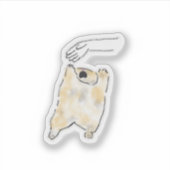 かわいいハグを求める猫のイラスト シール (正面)