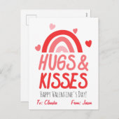 かわいいハグ&キスのバレンタインデーキッズ教室 シーズンポストカード (正面/裏面)