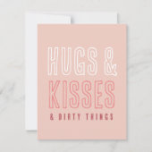 かわいいハグ&キス&ダーティなこと 面白いバレンタイン シーズンカード (正面)