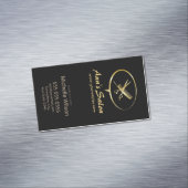 かわいいハサミ櫛のロゴメイクアップ美しいヘアサロン マグネット名刺 (インサイチュ)