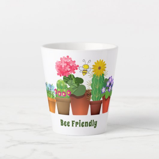かわいいハスの花園 カフェラテマグ (正面)