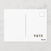 かわいいハスの花 緑の植物 ポストカード (裏面)