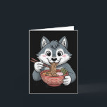 かわいいハスキーがラーメンを食べる 日本のかわいい犬の noodles カード<br><div class="desc">かわいいハスキーがラーメンを食べる 日本のかわいい犬の麺</div>
