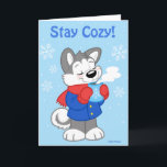 かわいいハスキーのカード シーズンカード<br><div class="desc">このコジコジとしたハスキーと一緒に、誰かにフレンドリーなホリデーの挨拶を。ホットチョコレートにくるまれた彼と一緒に。</div>