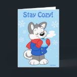 かわいいハスキーのカード シーズンカード<br><div class="desc">このコジコジとしたハスキーと一緒に、誰かにフレンドリーなホリデーの挨拶を。ホットチョコレートにくるまれた彼と一緒に。</div>