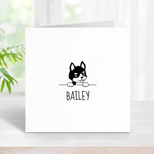 かわいいハスキーカップ名前をカスタムする ラバースタンプ