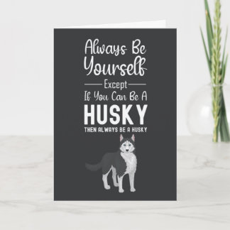 かわいいハスキーカード　雪　シベリアンハスキー　ペット好き カード