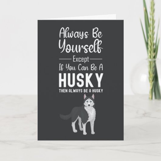 かわいいハスキーカード　雪　シベリアンハスキー　ペット好き カード (正面)