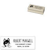 かわいいハスキーパピー差出人住所 ラバースタンプ (押印)