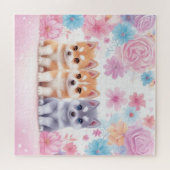 かわいいハスキーペアウォールアート&ポスター ジグソーパズル (横)