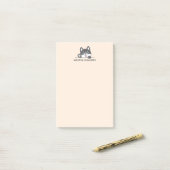 かわいいハスキー犬が上から覗く名前をカスタムする ポストイット (デスク上)