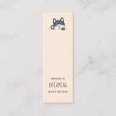 かわいいハスキー犬のしおり引用文 スキニー名刺 (正面)